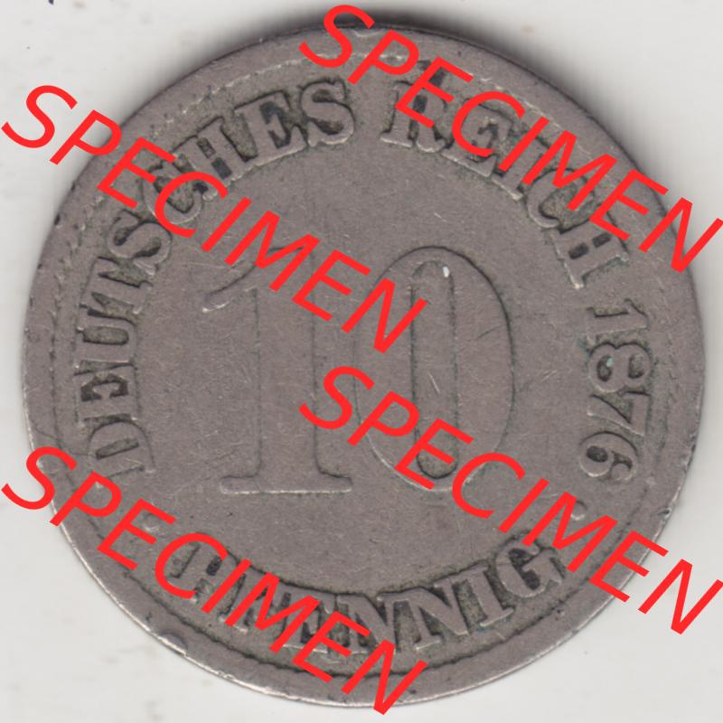 Deutsches Kaiserreich Umlaufmünze 1873-1889, 10 Pfennig A, 1876, Münzen Rückseite zum Download Sammlung