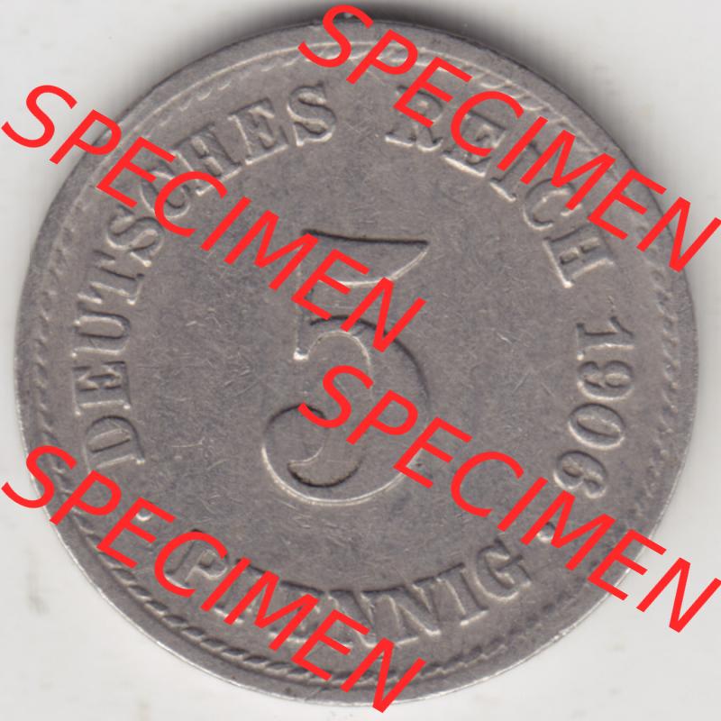 Deutsches Kaiserreich Umlaufmünze 1890-1915, 5 Pfennig A, 1906, Münzen Rückseite zum Download Sammlung