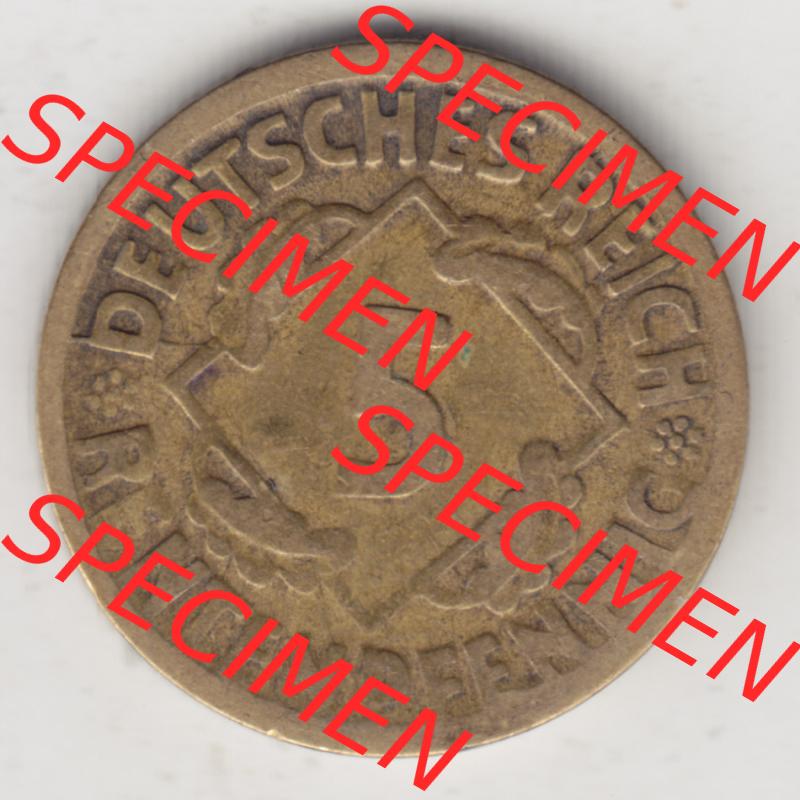 Weimarer Republik Umlaufmünze 1923-1924, 5 Rentenpfennig D, 1924 II, Münzen Rückseite zum Download Sammlung