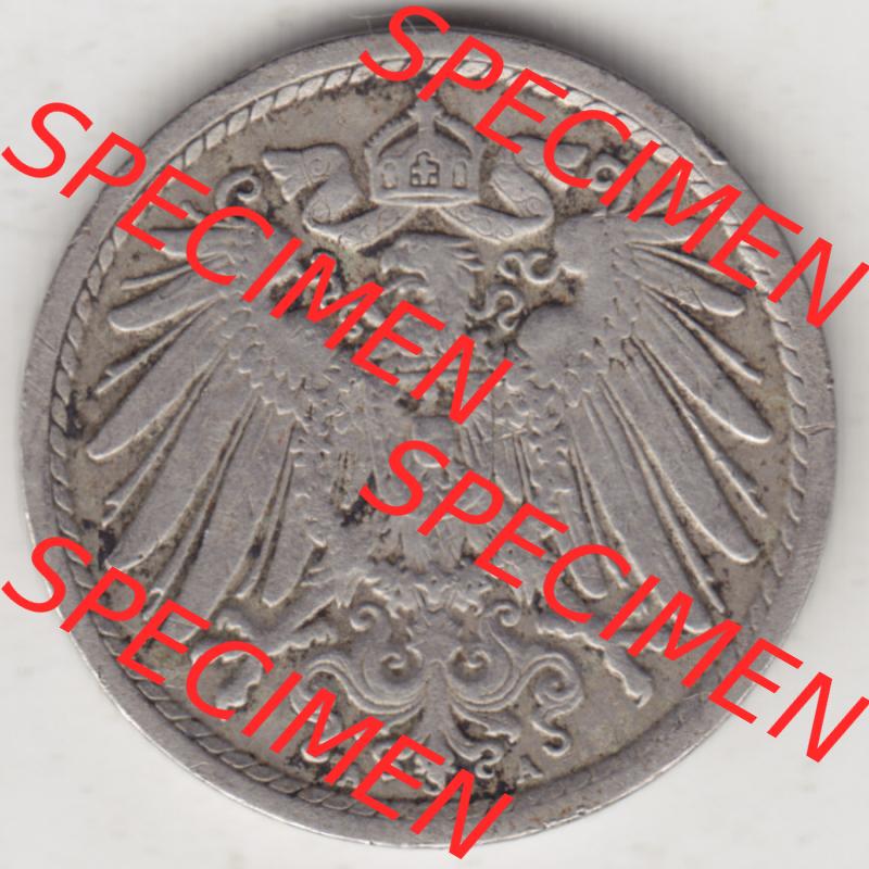 Deutsches Kaiserreich Umlaufmünze 1890-1915, 5 Pfennig A, 1907 II, Münzen Vorderseite zum Download Sammlung