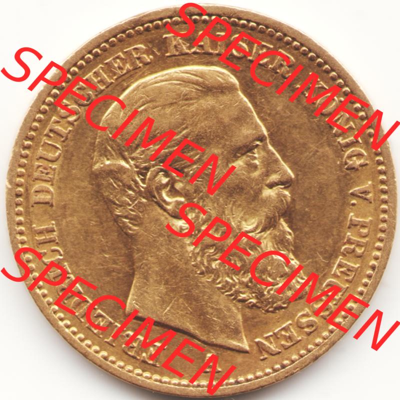 Goldmünze Kaiserreich 1888-1888, 20 Mark Friedrich III., Münzen Vorderseite zum Download Sammlung