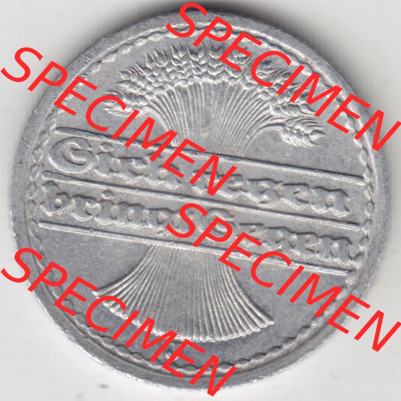 Weimarer Republik Umlaufmünze 1919-1922, 50 Pfennig J, Münzen Vorderseite zum Download Sammlung