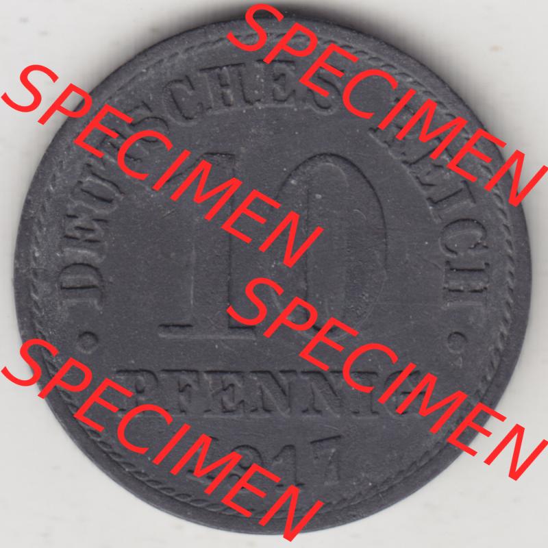 Weimarer Republik Umlaufmünze 1917-1922, 10 Pfennig kein Mzz. 1917 I, Münzen Rückseite zum Download Sammlung