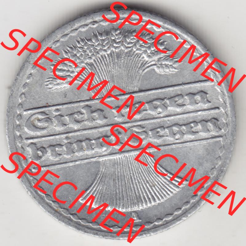 Weimarer Republik Umlaufmünze 1919-1922, 50 Pfennig A, 1920 Sich Regen Bringt Segen, Münzen Vorderseite zum Download Sammlung