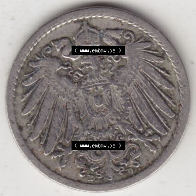 Deutsches Kaiserreich Umlaufmünze 1890-1915, 5 Pfennig D, 1894, Münzen Vorderseite zum Download Sammlung