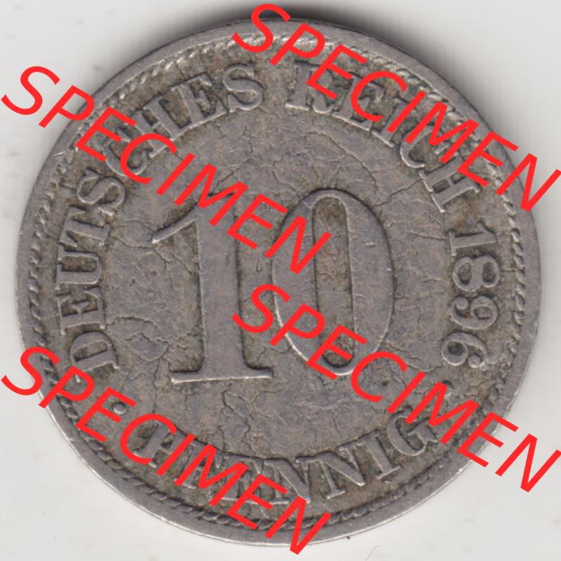 Deutsches Kaiserreich Umlaufmünze 1890-1916, 10 Pfennig A, 1896, Münzen Rückseite zum Download Sammlung