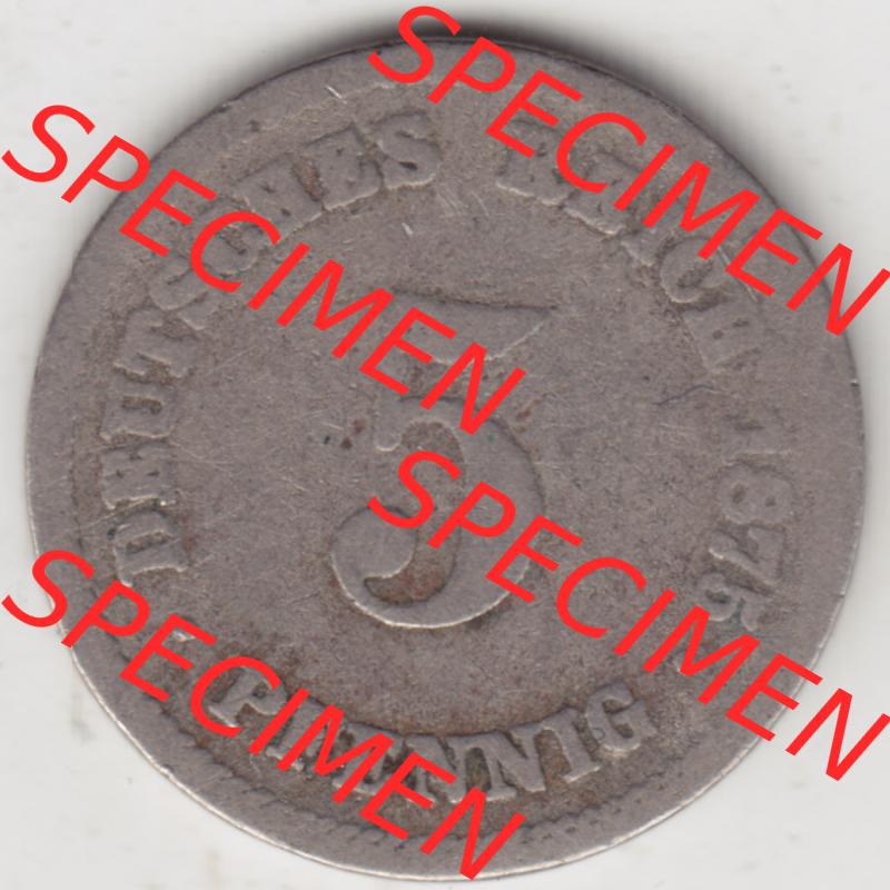Deutsches Kaiserreich Umlaufmünze 1874-1889, 5 Pfennig A, 1875, Münzen Rückseite zum Download Sammlung