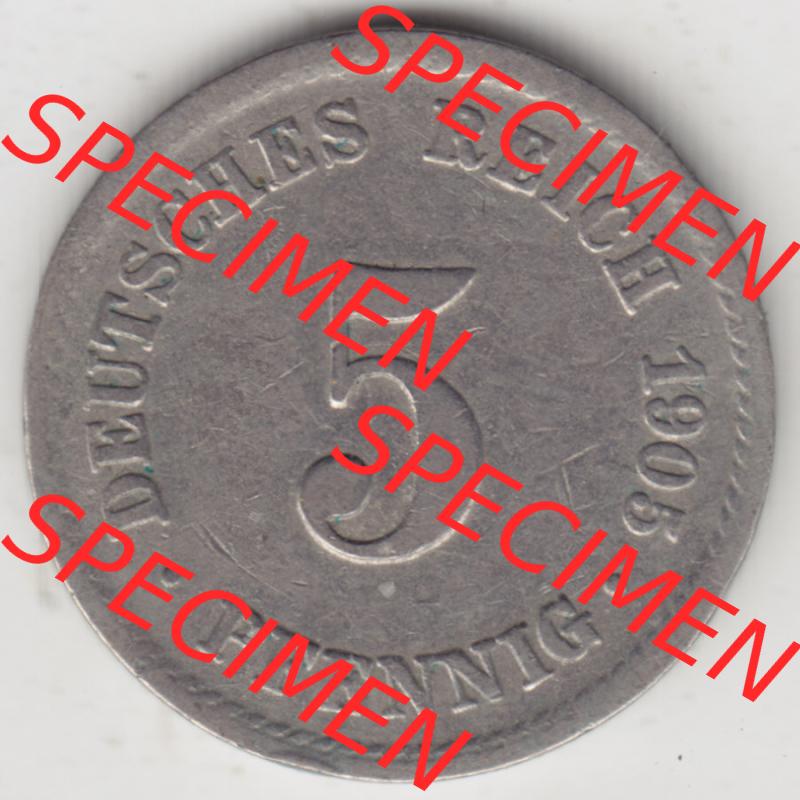 Deutsches Kaiserreich Umlaufmünze 1890-1915, 5 Pfennig A, 1905, Münzen Rückseite zum Download Sammlung