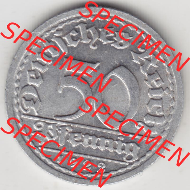 Weimarer Republik Umlaufmünze 1919-1922, 50 Pfennig G, 1922 Sich Regen Bringt Segen, Münzen Rückseite zum Download Sammlung
