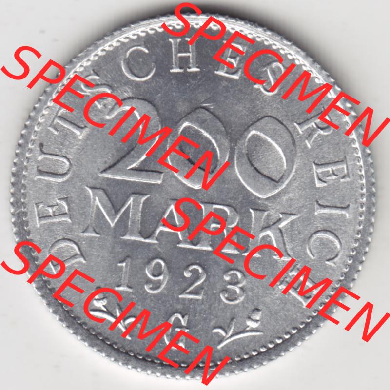 Weimarer Republik Umlaufmünze 1923-1923, 200 Mark G, 1923, Münzen Rückseite zum Download Sammlung