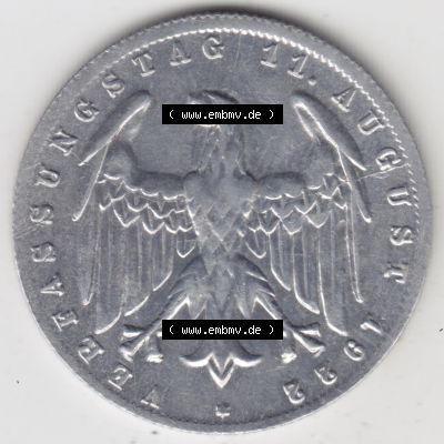 Weimarer Republik Umlaufmünze 1922-1923, 3 Mark G Verfassungstag 11. August 1922, Münzen Vorderseite zum Download Sammlung