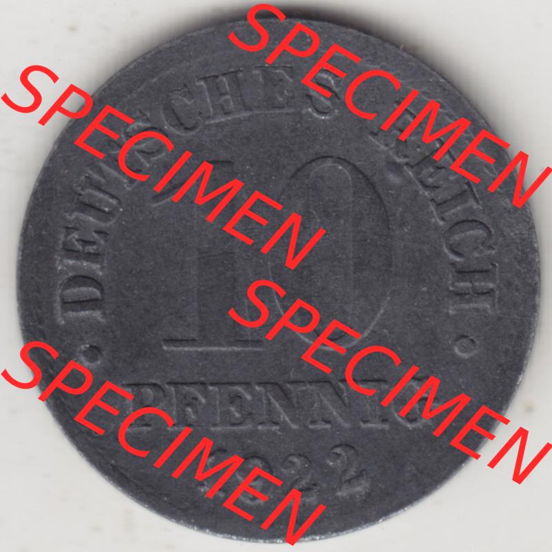 Weimarer Republik Umlaufmünze 1917-1922, 10 Pfennig kein Mzz. 1922, Münzen Rückseite zum Download Sammlung
