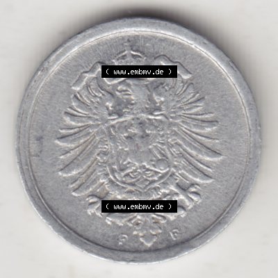 Weimarer Republik Umlaufmünze 1916-1918, 1 Pfennig F, 1917 IV, Münzen Vorderseite zum Download Sammlung