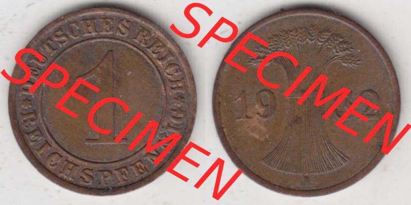 Weimarer Republik Umlaufmünze 1924-1936, 1 Reichspfennig A, 1932, Münzen Vollansicht Horizontal zum Download Sammlung