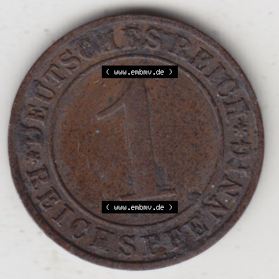 Deutsches Reich Umlaufmünze 1924-1936, 1 Reichspfennig E, 1934, Münzen Vorderseite zum Download Sammlung