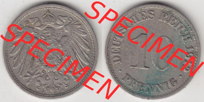 Deutsches Kaiserreich Umlaufmünze 1890-1916, 10 Pfennig A, 1912, Münzen Vollansicht Horizontal zum Download Sammlung