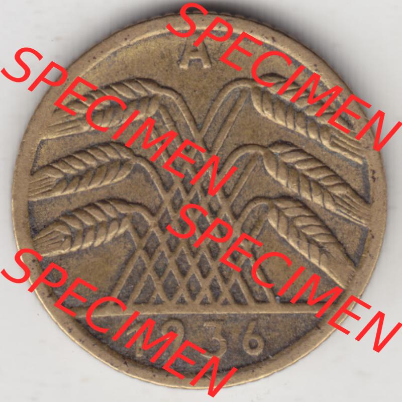 Deutsches Reich Umlaufmünze 1924-1936, 5 Reichspfennig A, 1936, Münzen Rückseite zum Download Sammlung