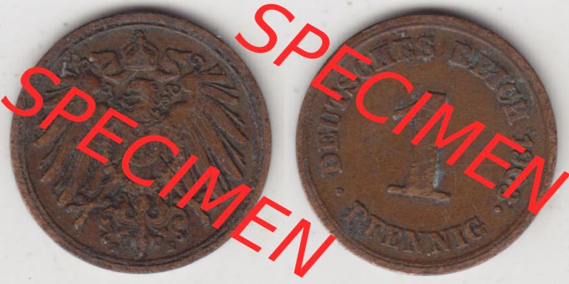 Deutsches Kaiserreich Umlaufmünze 1890-1916, 1 Pfennig E, 1903, Münzen Vollansicht Horizontal zum Download Sammlung