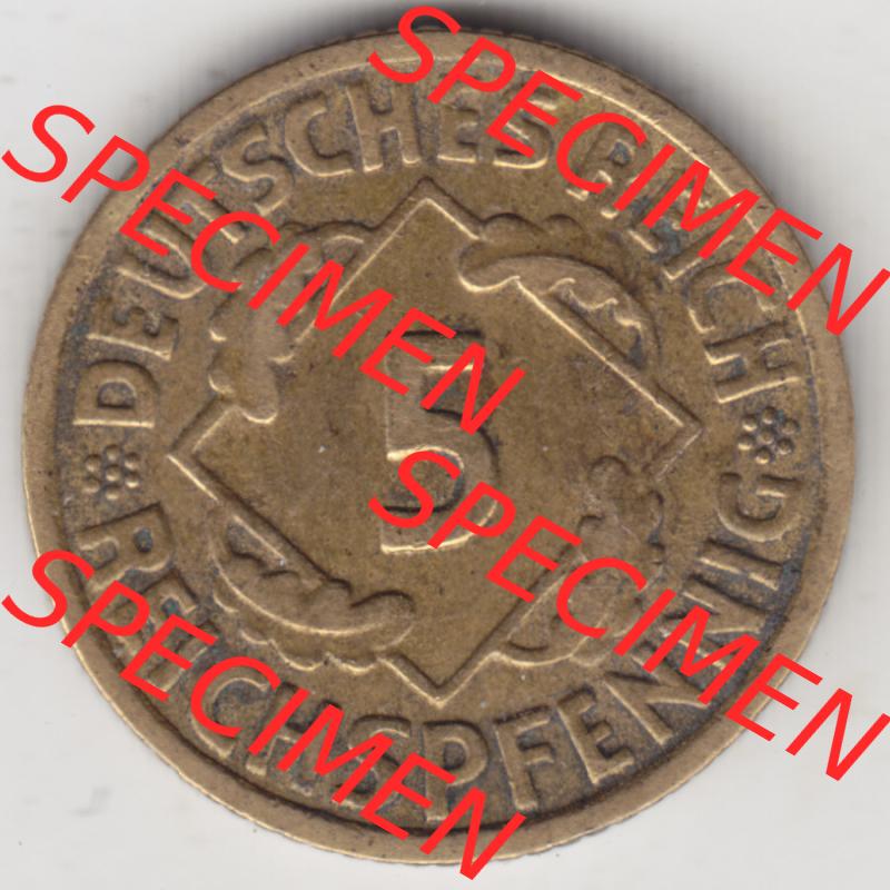 Deutsches Reich Umlaufmünze 1924-1936, 5 Reichspfennig A, 1936, Münzen Vorderseite zum Download Sammlung