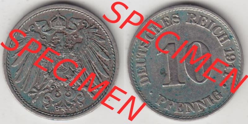 Deutsches Kaiserreich Umlaufmünze 1890-1916, 10 Pfennig A, 1911, Münzen Vollansicht Horizontal zum Download Sammlung