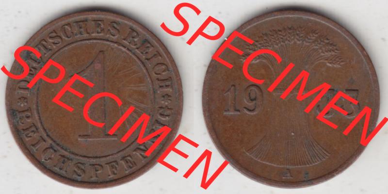 Deutsches Reich Umlaufmünze 1924-1936, 1 Reichspfennig A, 1933 II, Münzen Vollansicht Horizontal zum Download Sammlung