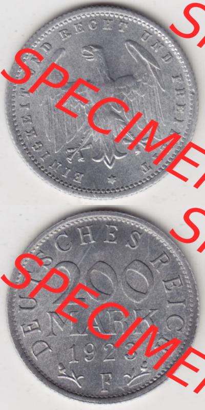 Weimarer Republik Umlaufmünze 1923-1923, 200 Mark F, 1923, Münzen Vollansicht Vertikal zum Download für Mobile-Geräte Sammlung