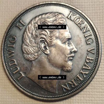 Deutsches Kaiserreich 1876, 5 Mark, König Ludwig II. v. Bayern, Deutsches Reich, Silbermünze ohne Mzz. und ohne Randschrift... Sammlung