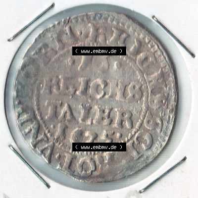 Münze vor 1871 aus Deutschland, 1625, 1/16 Taler aus Stralsund, Stralsund ist eine Hansestadt in Deutschland. Vorderseite der... Sammlung