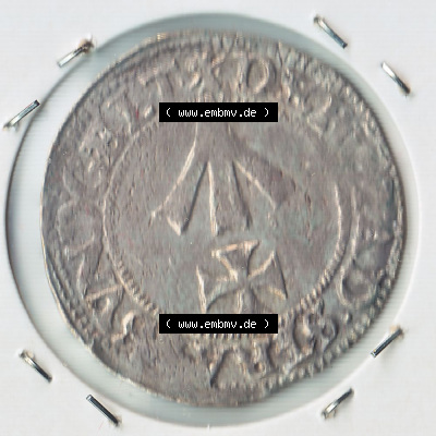 Münze vor 1871 aus Deutschland, 1625, 1/16 Taler aus Stralsund, Stralsund ist eine Hansestadt in Deutschland. Rückseite der... Sammlung