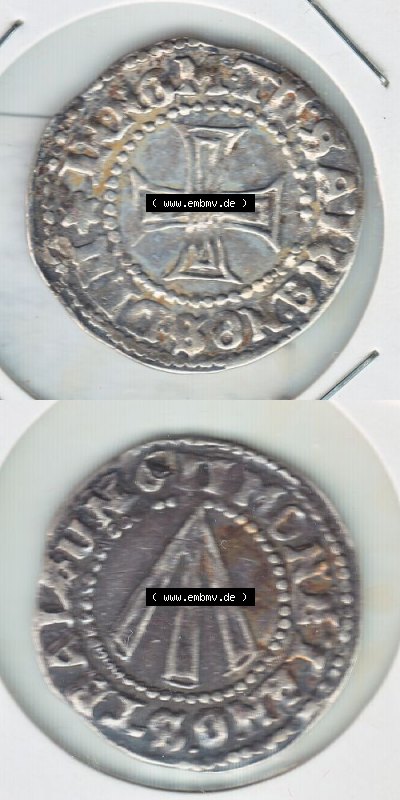 Münze vor 1871 aus Deutschland, 1611, Kreuz Groschen Stralsund, Stralsund ist eine Hansestadt in Deutschland. Vorderseite und... Sammlung