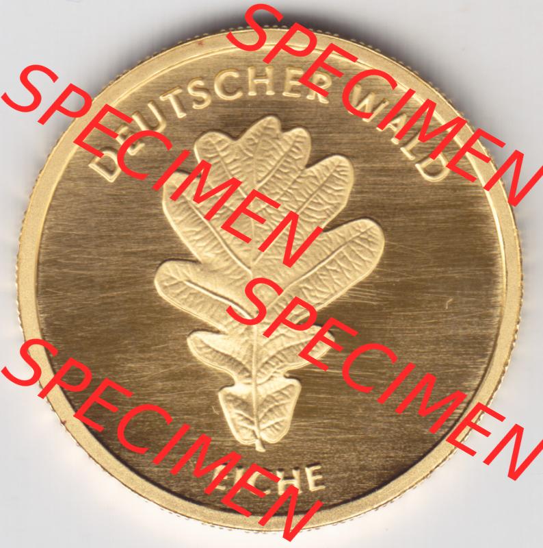 Goldmünzen 20 Euro 20 Euro Goldmünze 2010 Eiche Vorderseite zum herunterladen als Bildmaterial für ihre Sammlung der 20 Euro Goldmünzen aus Deutschland Sammlung