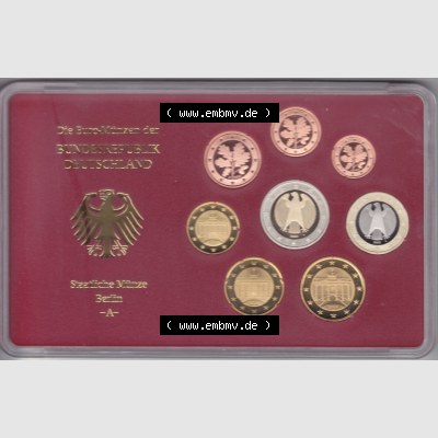 Deutschland Euro Münzsatz 2005, Euro-PP Münzensatz A Berlin, Rückseite vom PP Münzensatz zum herunterladen als Bildmaterial der Digitalen Bilder für Mobile-Geräte Sammlung
