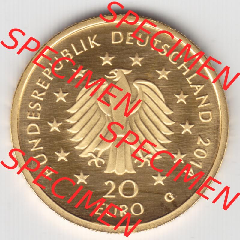 Goldmünzen 20 Euro 20 Euro Goldmünze 2014 Kastanie Rückseite zum herunterladen als Bildmaterial für ihre Sammlung der 20 Euro Goldmünzen aus Deutschland Sammlung