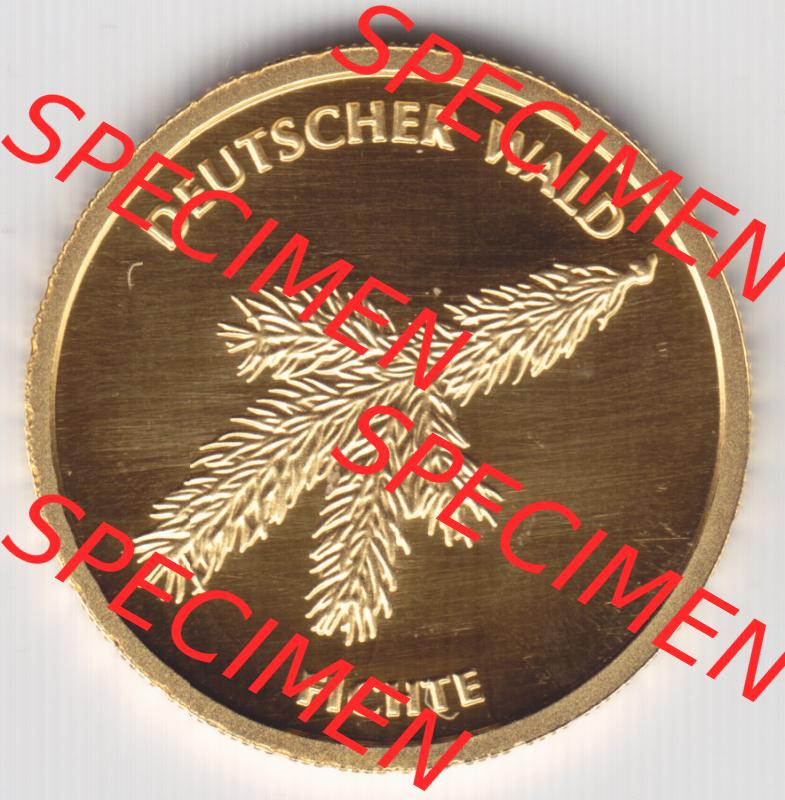 Goldmünzen 20 Euro 20 Euro Goldmünze 2012 Fichte Vorderseite zum herunterladen als Bildmaterial für ihre Sammlung der 20 Euro Goldmünzen aus Deutschland Sammlung