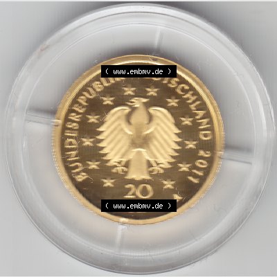 Goldmünzen 20 Euro 20 Euro Goldmünze 2011 Buche Rückseite zum herunterladen als Bildmaterial für ihre Sammlung der 20 Euro Goldmünzen aus Deutschland Sammlung