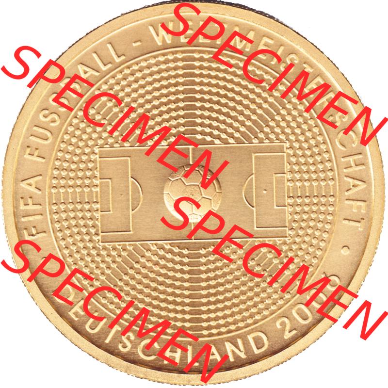 Deutschland 100 Euro Goldmünze 2005, Fußball WM 2006 in Deutschland. Vorderseite der 100 Euro Goldmünze aus Deutschland der BRD. Hier auf EMBMV befindet sich ein online... Sammlung