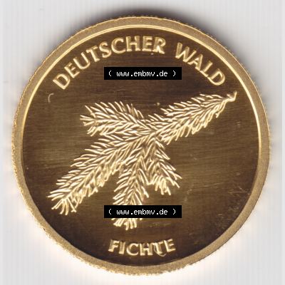 Goldmünzen 20 Euro 20 Euro Goldmünze 2012 Fichte Vorderseite zum herunterladen als Bildmaterial für ihre Sammlung der 20 Euro Goldmünzen aus Deutschland Sammlung