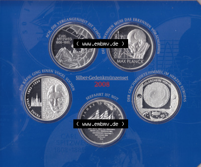 BRD-Deutschland 2008, 10 Euro Gedenkmünzen-Set 2008 Vorderseite 600DPI, PP 10 Euro Gedenkmünzenset 2008 zum herunterladen als... Sammlung