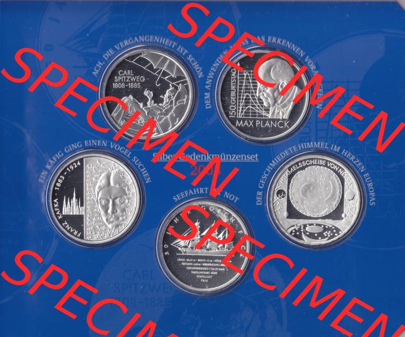 BRD-Deutschland 2008, 10 Euro Gedenkmünzen-Set 2008 Vorderseite 600DPI, PP 10 Euro Gedenkmünzenset 2008 zum herunterladen als Bildmaterial der Digitalen Bilder für Mobile-Geräte Sammlung