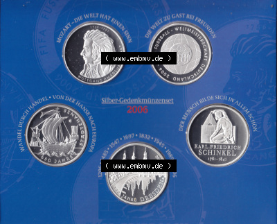 BRD-Deutschland 2006, 10 Euro Gedenkmünzen-Set 2006 Vorderseite 600DPI, PP 10 Euro Gedenkmünzenset 2006 zum herunterladen als... Sammlung