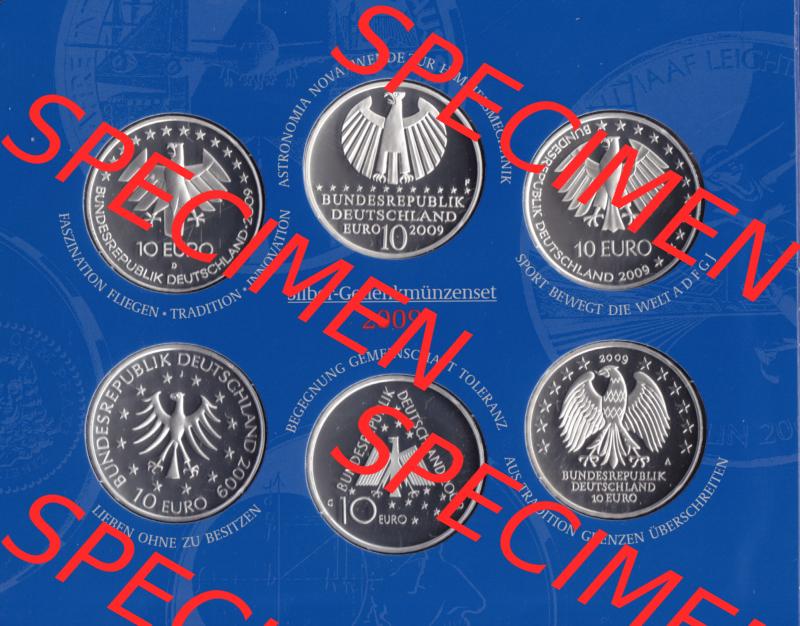 BRD-Deutschland 2009, 10 Euro Gedenkmünzen-Set 2009 Rückseite 600DPI, PP 10 Euro Gedenkmünzenset 2009 zum herunterladen als Bildmaterial der Digitalen Bilder für Mobile-Geräte Sammlung