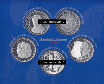 BRD-Deutschland 2012, 10 Euro Sammlermünzenset 2012 Vorderseite 400 DPI zum herunterladen als Bildmaterial für ihre Sammlung... Sammlung