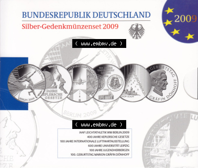 BRD-Deutschland 2009, 00400 10 Euro Gedenkmünzen-Set 2009 Folder 400DPI, PP 10 Euro Gedenkmünzenset 2009 zum herunterladen als... Sammlung