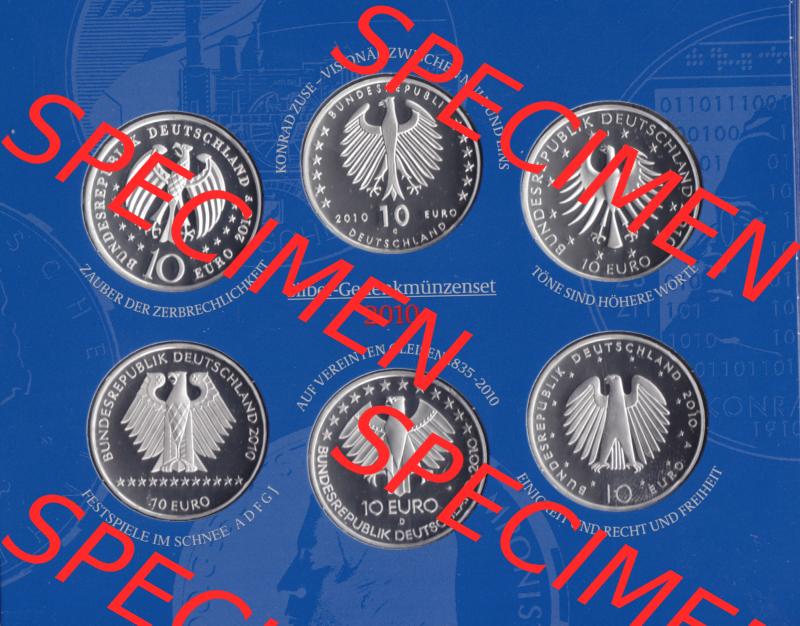 BRD-Deutschland 2010, 10 Euro Gedenkmünzenset 2010 Rückseite 400DPI, PP 10 Euro Gedenkmünzenset 2010 zum herunterladen als Bildmaterial der Digitalen Bilder für Mobile-Geräte Sammlung