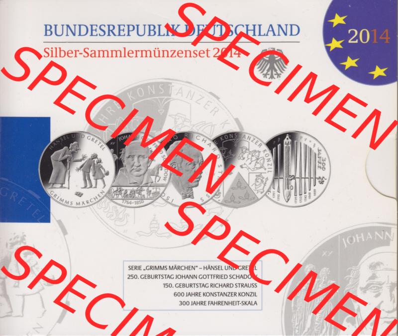 BRD-Deutschland 2014, 10 Euro Sammlermünzenset 2014 Folder 600 DPI zum herunterladen als Bildmaterial für ihre Sammlung der 10 Euro Silbermünzen aus Deutschland Sammlung