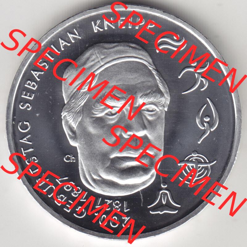 Silbermünze Deutschland 2021, 20 Euro Gedenkmünze 2021, 200. Geburtstag Sebastian Kneipp, Münzzeichen G, Vorderseite in 600DPI zum herunterladen als Bildmaterial... Sammlung