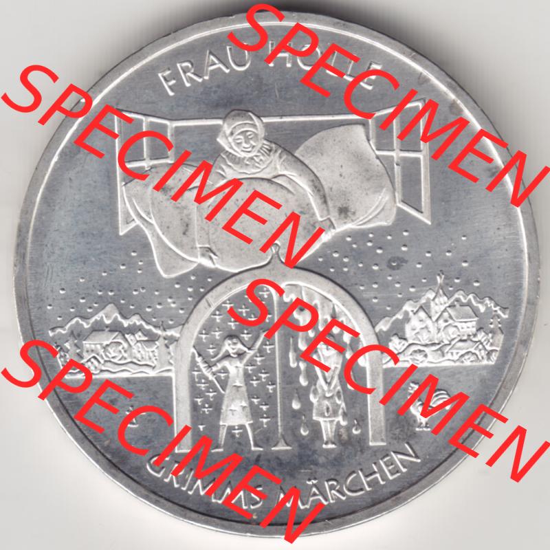 Silbermünze Deutschland 2021, 20 Euro Gedenkmünze 2021, Grimms Märchen Frau Holle Münzzeichen F, Vorderseite in 800DPI (1) Sammlung