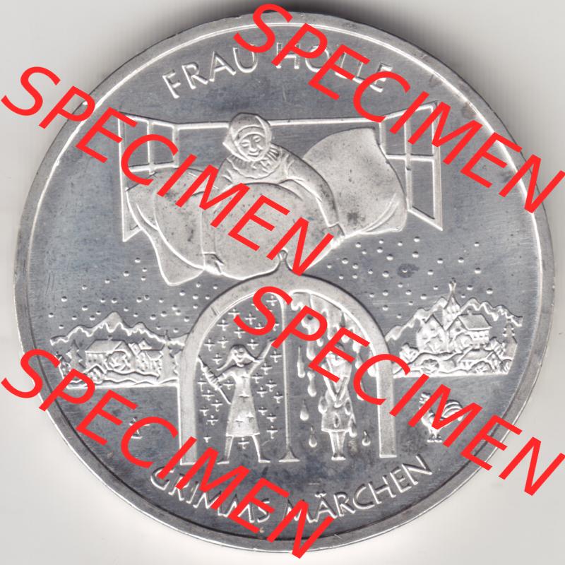 Silbermünze Deutschland 2021, 20 Euro Gedenkmünze 2021, Grimms Märchen Frau Holle Münzzeichen F, Vorderseite in 1200DPI (1) Sammlung