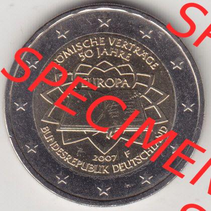BRD-Deutschland 2 Euro Gedenkmünze 2007, 2 Euro Gedenkmünze 2007 50 Jahre Römische Verträge Münzzeichen F in 400DPI, die deutschen 2 Euro Gedenkmünzen 2007 stehen... Sammlung