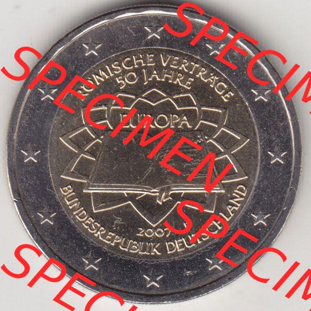 BRD-Deutschland 2 Euro Gedenkmünze 2007, 2 Euro Gedenkmünze 2007 50 Jahre Römische Verträge Münzzeichen F in 600DPI, die deutschen 2 Euro Gedenkmünzen 2007 stehen... Sammlung